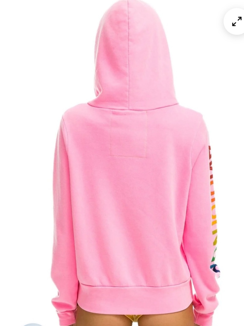 Aviator Nation  neon Pink Zip unisex Hoodie with Rainbow print  in large . - Picture 11 of 12